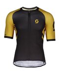 SCOTT Cyklistický dres s krátkym rukávom - RC PREMIUM CLIMBER - čierna/žltá
