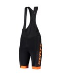 SCOTT Cyklistické nohavice krátke s trakmi - RC TEAM - čierna/oranžová