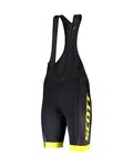 SCOTT Cyklistické nohavice krátke s trakmi - RC TEAM - čierna/žltá
