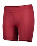 SCOTT Cyklistické nohavice krátke bez trakov - ENDURANCE 20 LADY - bordová