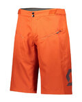 SCOTT Cyklistické nohavice krátke bez trakov - TRAIL VERTIC - oranžová