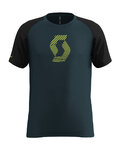 SCOTT Cyklistické tričko s krátkym rukávom - 10 ICON RAGLAN - čierna/modrá