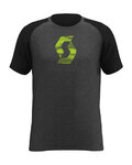 SCOTT Cyklistické tričko s krátkym rukávom - 10 ICON RAGLAN - čierna/šedá