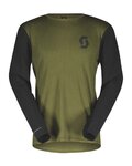 SCOTT Cyklistický dres s dlhým rukávom letný - TRAIL VERTIC LS - čierna/zelená