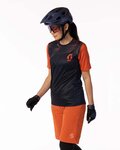 SCOTT Cyklistický dres s krátkym rukávom - TRAIL VERTIC SS LADY - modrá/oranžová