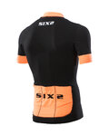 SIX2 Cyklistický dres s krátkym rukávom - BIKE3 STRIPES - čierna/oranžová