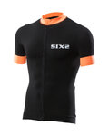 SIX2 Cyklistický dres s krátkym rukávom - BIKE3 STRIPES - čierna/oranžová
