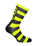 SIX2 Cyklistické ponožky klasické - LUXURY MERINO - čierna/žltá