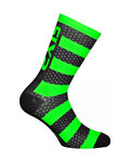 SIX2 Cyklistické ponožky klasické - LUXURY MERINO - čierna/zelená