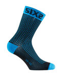 SIX2 Cyklistické ponožky klasické - COMP SHO - svetlo modrá/čierna