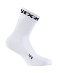 SIX2 Cyklistické ponožky klasické - WHITE SHORT - biela
