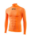 SIX2 Cyklistické tričko s dlhým rukávom - TS3 C - oranžová