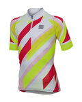 SPORTFUL Cyklistický dres s krátkym rukávom - VOLT KIDS - červená/biela/žltá