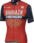 SPORTFUL Cyklistický dres s krátkym rukávom - BAHRAIN MERIDA 2017 - červená/čierna