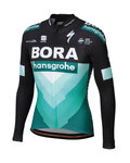 SPORTFUL Cyklistický dres s dlhým rukávom zimný - BORA 2019 WINTER - čierna/zelená