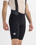SPORTFUL Cyklistické nohavice krátke s trakmi - TOTAL COMFORT - čierna
