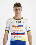 SPORTFUL Cyklistický dres s krátkym rukávom - TOTAL ENERGIES 2022 - biela/žltá/modrá/oranžová