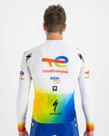 SPORTFUL Cyklistický dres s dlhým rukávom zimný - TOTAL ENERGIES 2022 - oranžová/biela/modrá/žltá