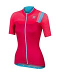 SPORTFUL Cyklistický dres s krátkym rukávom - BODYFIT PRO LADY - ružová/tyrkysová