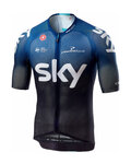 CASTELLI Cyklistický dres s krátkym rukávom - TEAM SKY 2019  - biela/modrá/čierna