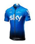 CASTELLI Cyklistický dres s krátkym rukávom - TEAM SKY FAN 2019 - biela/čierna/svetlo modrá