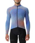 UYN Cyklistický dres s dlhým rukávom zimný - SPECTRE WINTER - modrá/oranžová/čierna