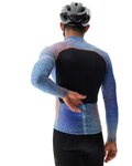UYN Cyklistický dres s dlhým rukávom zimný - SPECTRE WINTER - modrá/oranžová/čierna