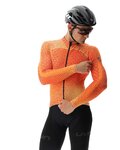 UYN Cyklistický dres s dlhým rukávom zimný - SPECTRE WINTER - čierna/oranžová
