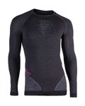 UYN Cyklistické tričko s dlhým rukávom - FUSYON MERINO - čierna