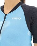 UYN Cyklistický dres s krátkym rukávom - GRANFONDO LADY - antracitová/svetlo modrá