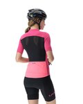 UYN Cyklistický dres s krátkym rukávom - LIGHTSPEED LADY - ružová/čierna