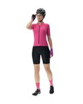 UYN Cyklistický dres s krátkym rukávom - LIGHTSPEED LADY - ružová/čierna
