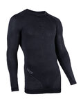 UYN Cyklistické tričko s dlhým rukávom - FUSYON MERINO - čierna