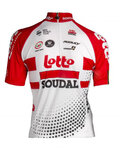 Cyklistický dres s krátkym rukávom - LOTTO SOUDAL 19 KIDS - biela/červená