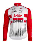 Cyklistický dres s dlhým rukávom letný - LOTTO SOUDAL 19 SMR - biela/červená