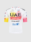 PISSEI Cyklistický dres s krátkym rukávom - UAE TEAM EMIRATES REPLICA - GIRO + TOUR 24 - biela/ružová/žltá