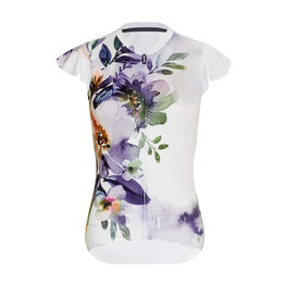 RIVANELLE Cyklistický krátky dres a krátke nohavice - MISS FLOWERY - béžová/biela/viacfarebná
