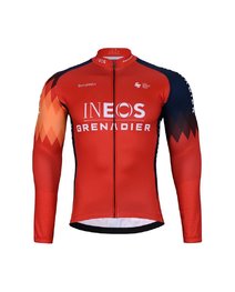 BONAVELO Cyklistický zimný dres a nohavice - INEOS 2024 WINTER - modrá/čierna/červená