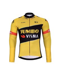 BONAVELO Cyklistický zimný dres a nohavice - JUMBO-VISMA 2024 WNT - žltá/čierna