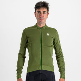 SPORTFUL Cyklistický dres s dlhým rukávom zimný - MONOCROM THERMAL - zelená
