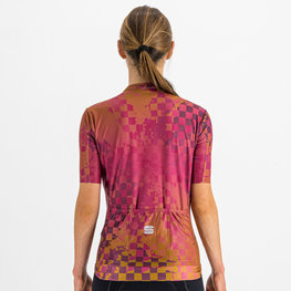 SPORTFUL Cyklistický dres s krátkym rukávom - ROCKET - cyklamenová/hnedá