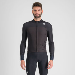 SPORTFUL Cyklistický dres s dlhým rukávom zimný - BODYFIT PRO - čierna/hnedá