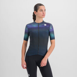 SPORTFUL Cyklistický dres s krátkym rukávom - FLOW SUPERGIARA W - modrá/čierna