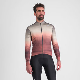 SPORTFUL Cyklistický dres s dlhým rukávom zimný - FLOW SUPERGIARA THERMAL - béžová/hnedá