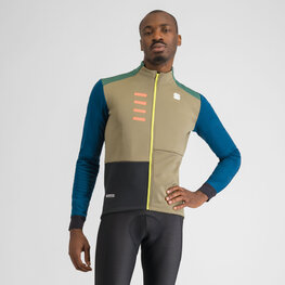SPORTFUL Cyklistická zateplená bunda - TEMPO - zelená/modrá/šedá/čierna
