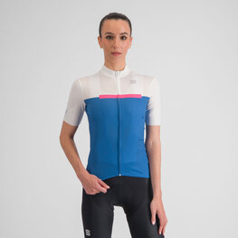 SPORTFUL Cyklistický dres s krátkym rukávom - PISTA - biela/modrá