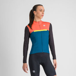 SPORTFUL Cyklistický dres s dlhým rukávom zimný - PISTA THERMAL W - modrá/čierna/oranžová