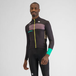 SPORTFUL Cyklistický dres s dlhým rukávom zimný - BREAKOUT SUPERGIARA THERMAL - čierna/zelená