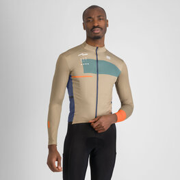 SPORTFUL Cyklistický dres s dlhým rukávom zimný - BREAKOUT SUPERGIARA THERMAL - zelená/modrá/oranžová