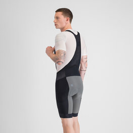 SPORTFUL Cyklistické nohavice krátke s trakmi - SUPERGIARA 2 - šedá/čierna